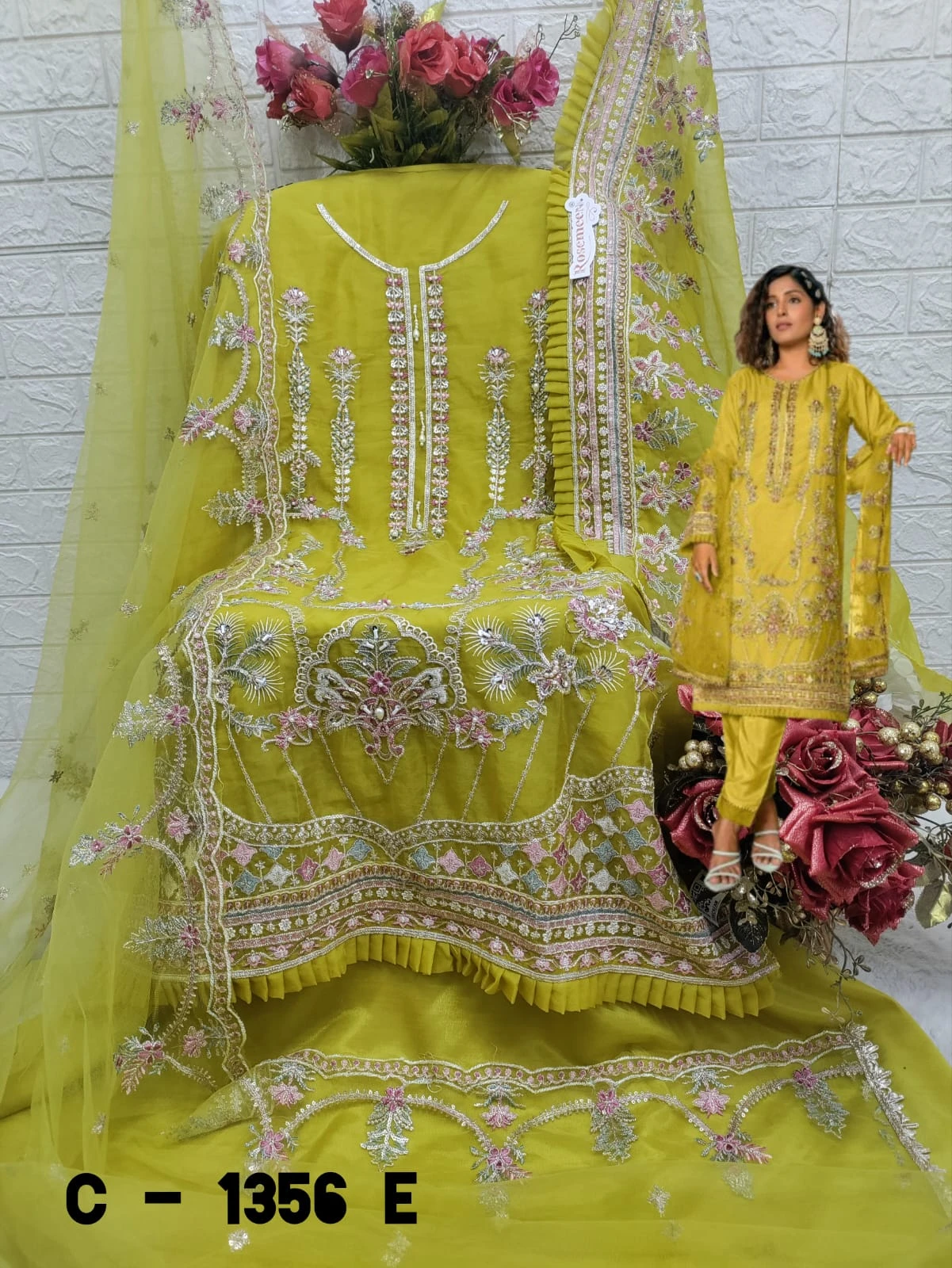 Fepic C 1356 Organza Wholesale Pakistani Salwar Suit Catalog — Wholesale Pakistani Suits, MPA wholesale from Surat - Gallery Image 3